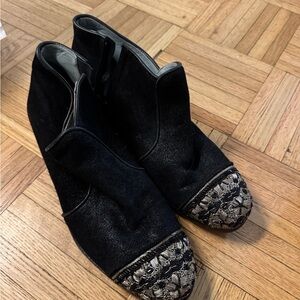 Meher Kakalia Black cap toe ankle booties